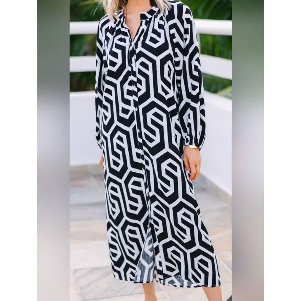 SSYS the label geometric midi dress size S - Picture 7 of 11
